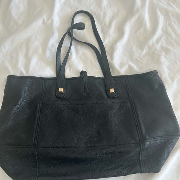 Stella And Dot Large Black Leather Tote - Picture 2 of 2